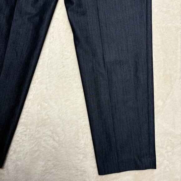 Calvin Klein Womens Paperbag Straight Leg Pants w/ Belt Sz‎ 4 Blue Career Office - Picture 10 of 13